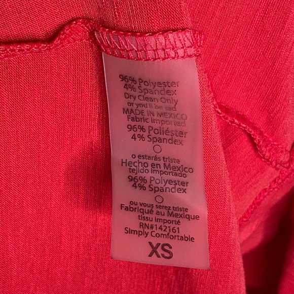 LuLaRoe Red Long Sleeve Sarah Duster Cardigan Sweater XS - Picture 4 of 6